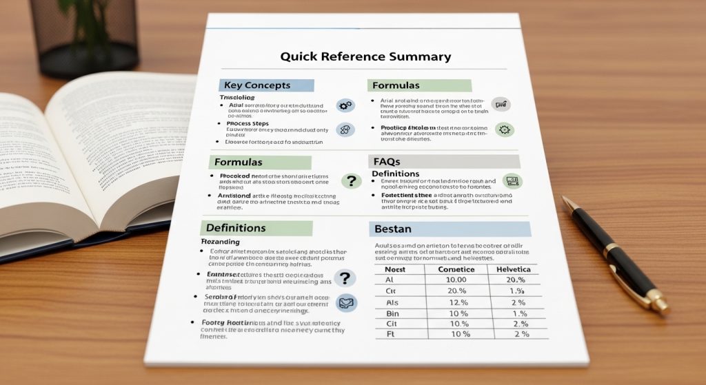 Quick Reference Summary